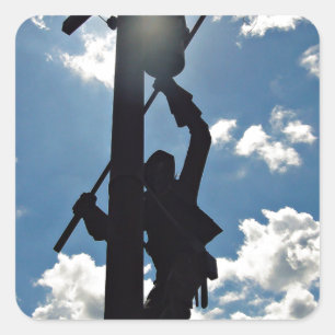 Rusty the Lineman Quadratischer Aufkleber