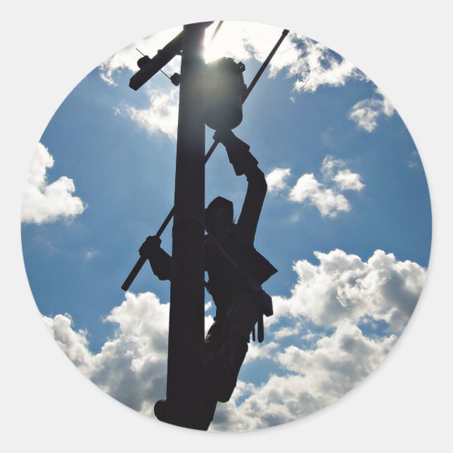 Rusty the Lineman Runder Aufkleber (Vorderseite)