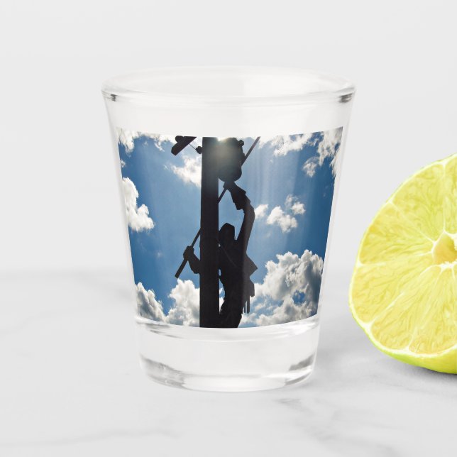 Rusty the Lineman Schnapsglas (Vorderseite)