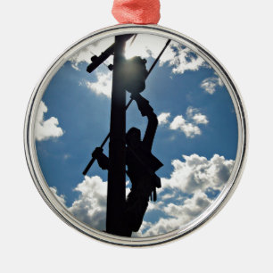 Rusty the Lineman Silbernes Ornament