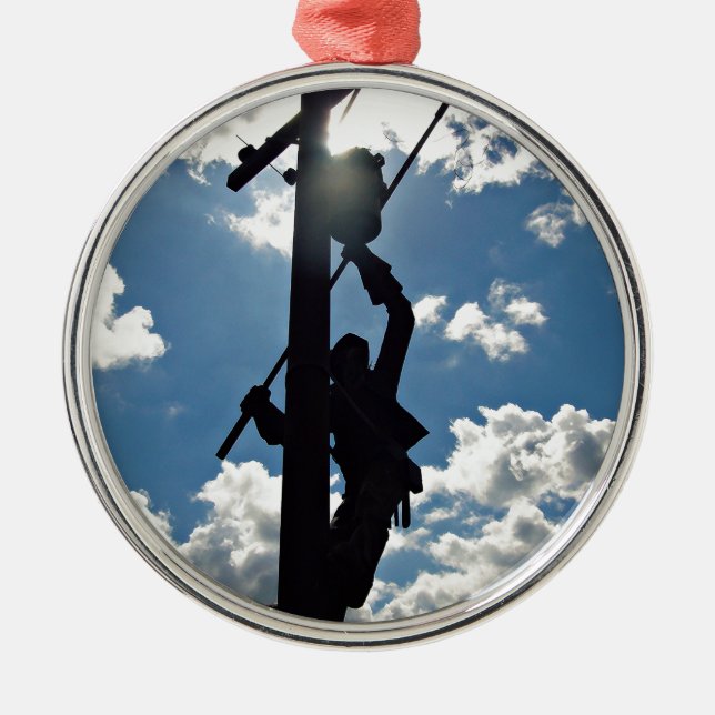 Rusty the Lineman Silbernes Ornament (Vorne)