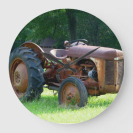 Rusty Tractor Clock Große Wanduhr