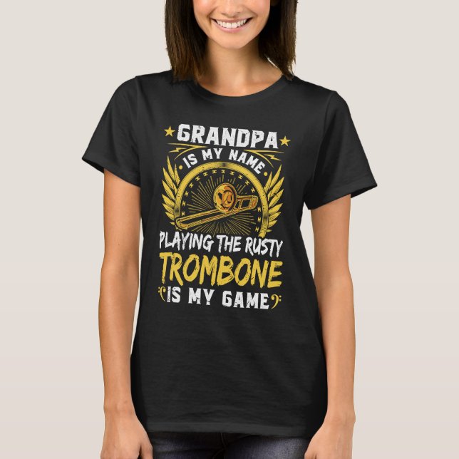 Rusty Trombone Grandpa Adult Humor Grandfather Tro T-Shirt (Vorderseite)
