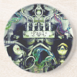 Rusty und Mossy Motor Doppelseitiges Dieselpunk Getränkeuntersetzer