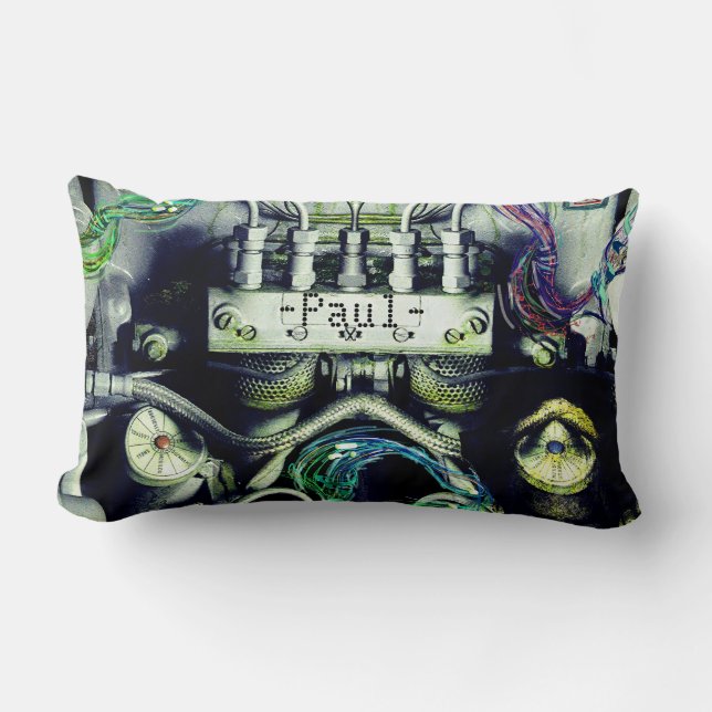 Rusty und Mossy Motor Doppelseitiges Dieselpunk Th Lendenkissen (Vorderseite)