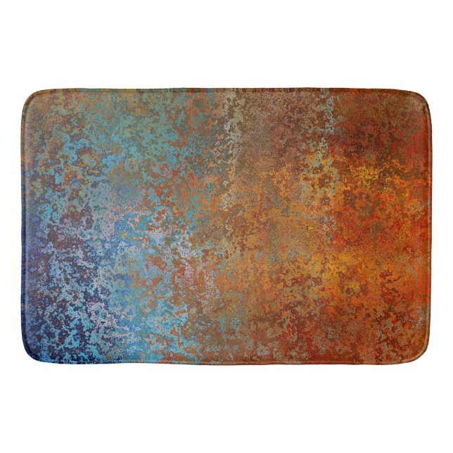 Rusty, Verdigris, Grunge Steampunk Badematte (Vorderseite)