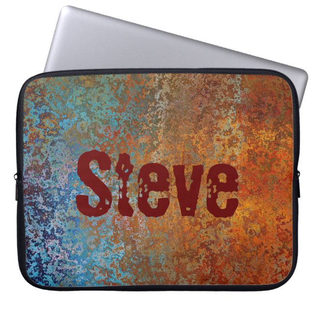 Rusty, Verdigris, Grunge Steampunk Laptopschutzhülle (Vorderseite)