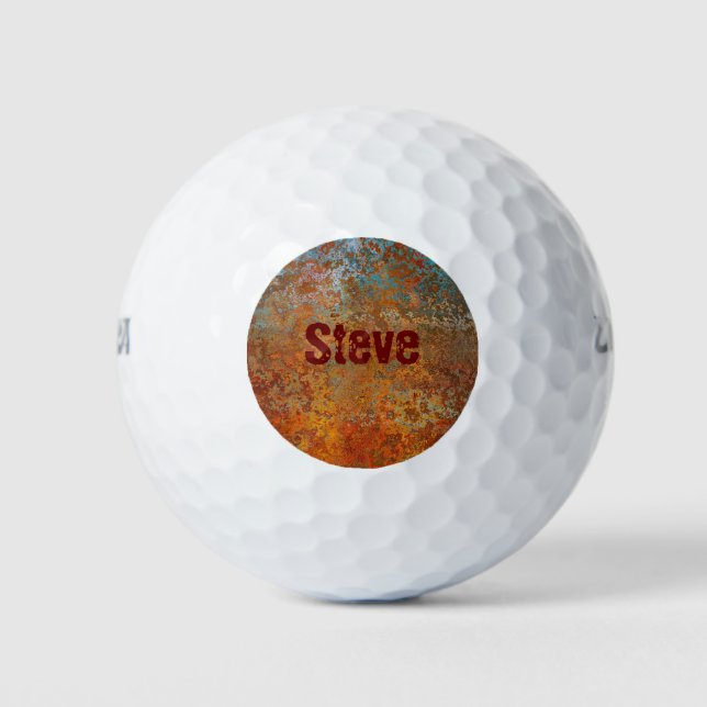 Rusty, Verdigris, Grunge Steampunk Personalisiert Golfball (Vorderseite)