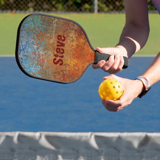 Rusty, Verdigris, Grunge Steampunk Personalisiert Pickleball Schläger (InSitu)