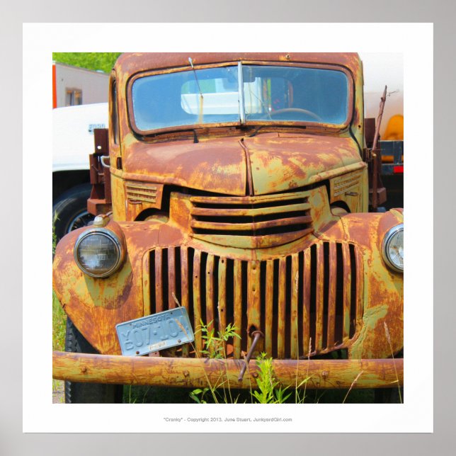 Rusty Vintage Auto alt Junker Antikwagen Poster (Vorne)