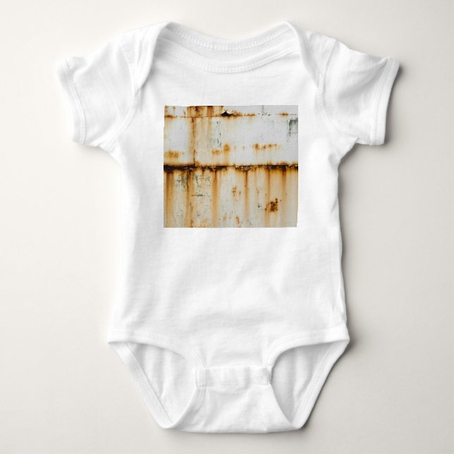 Rusty White Metal: Texturierte Oberfläche Baby Strampler (Vorderseite)