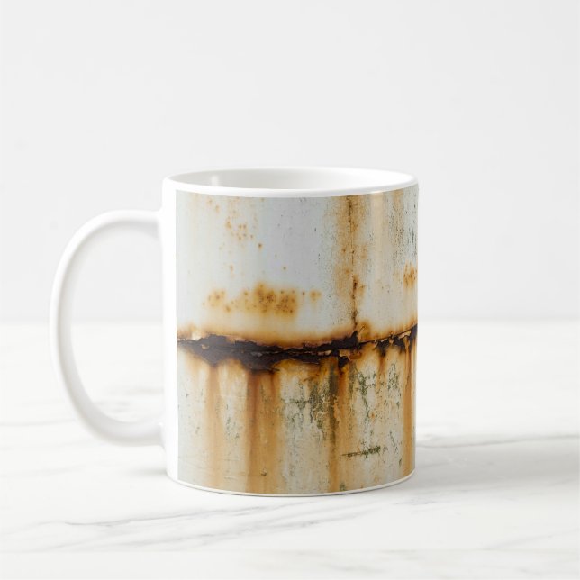 Rusty White Metal: Texturierte Oberfläche Kaffeetasse (Links)