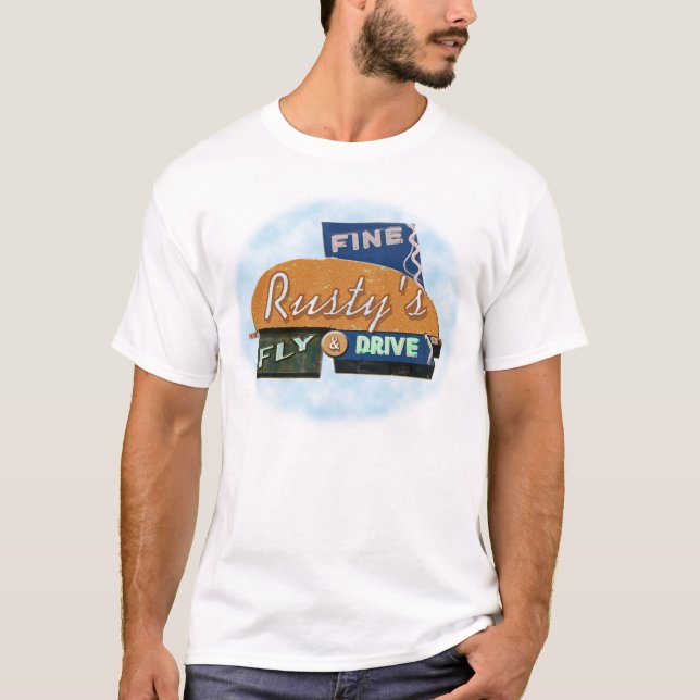 Rusty's Fly & Drive - groß T-Shirt (Vorderseite)