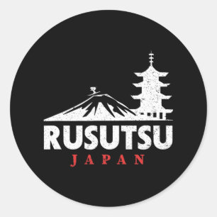Rusutsu Japan Ski Resort Retro Skifahren Snowboard Runder Aufkleber