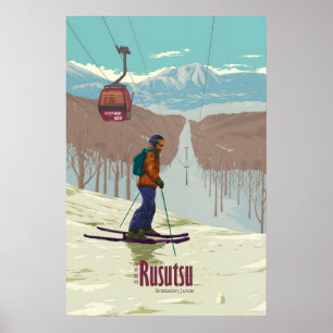 Rusutsu Japan Skigebiet Reiseplakat Poster