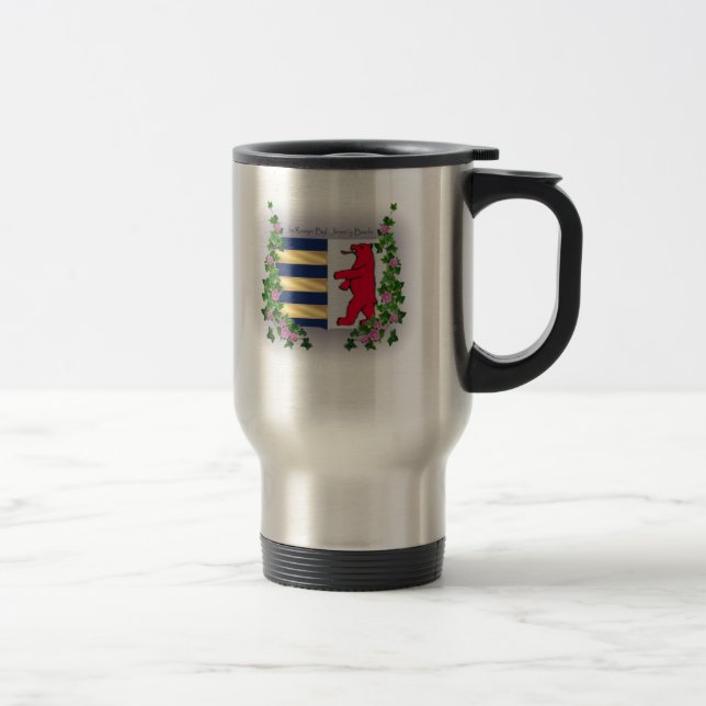 Rusyn Wappen-Kaffee-rostfreier Stahl-Tasse Reisebecher (Rechts)