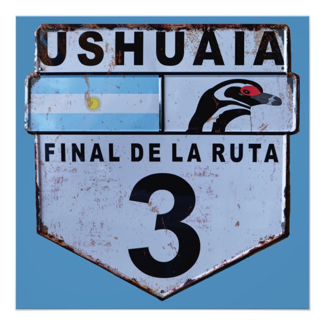 Ruta 3 in Ushuaia, Patagonien Fotodruck (Vorne)