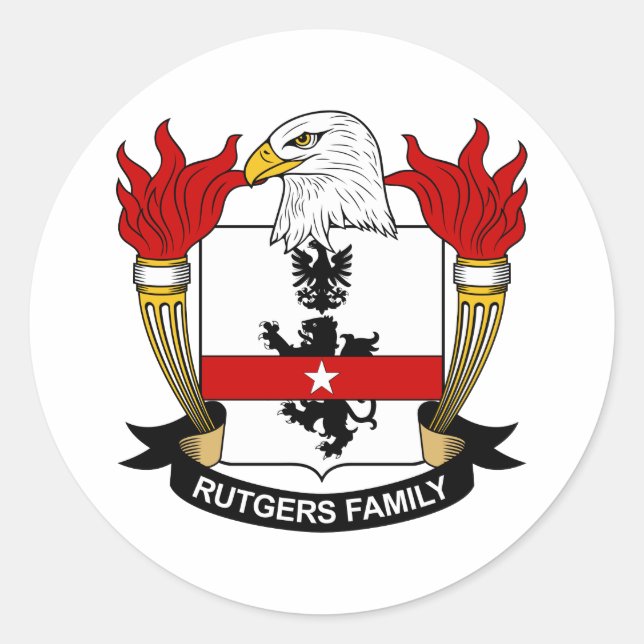 Rutgers Familienwappen Runder Aufkleber (Vorderseite)