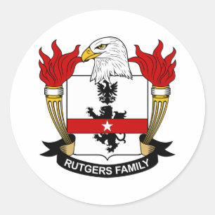 Rutgers Familienwappen Runder Aufkleber