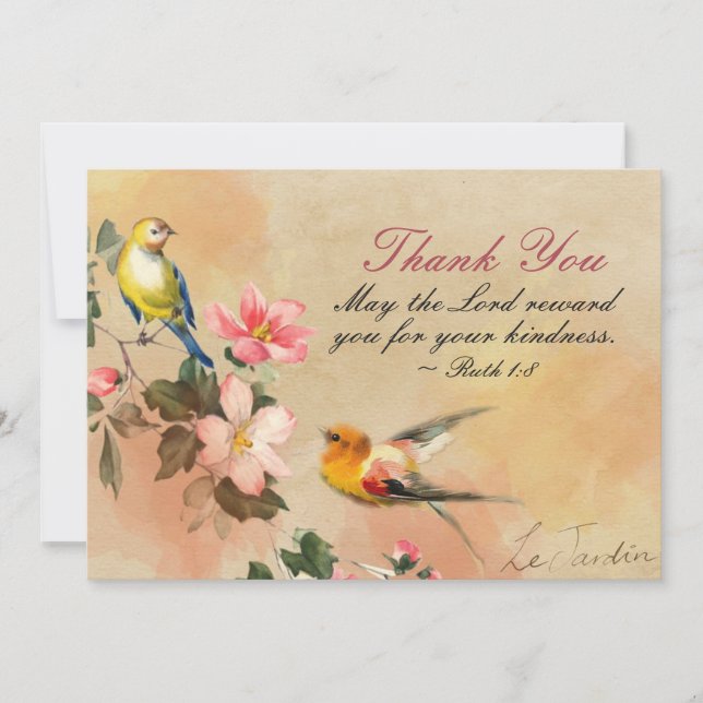 Ruth 1:8 Möge der Herr euch für eure Freundlichkei Dankeskarte (Vorderseite)