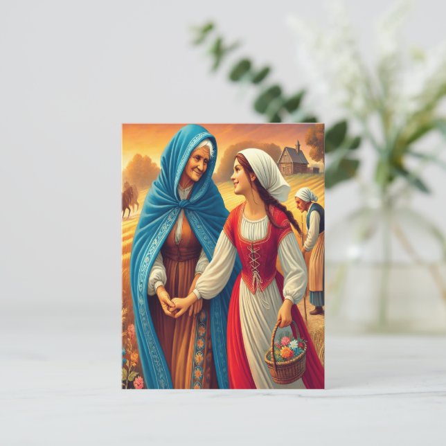 Ruth 1 Hand in Hand mit dem Glauben Postkarte (Stehend Vorderseite)