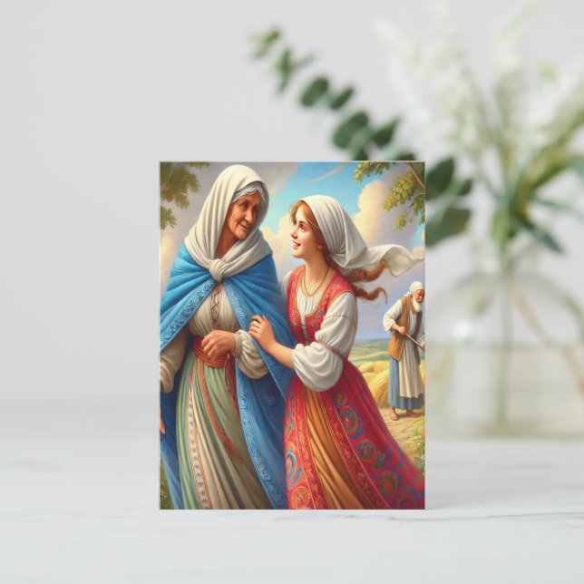 Ruth 1 Mitgefühl auf einer gemeinsamen Reise Postkarte (Stehend Vorderseite)