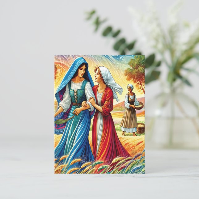 Ruth 1 Reise durch Loyalität und Liebe Postkarte (Stehend Vorderseite)