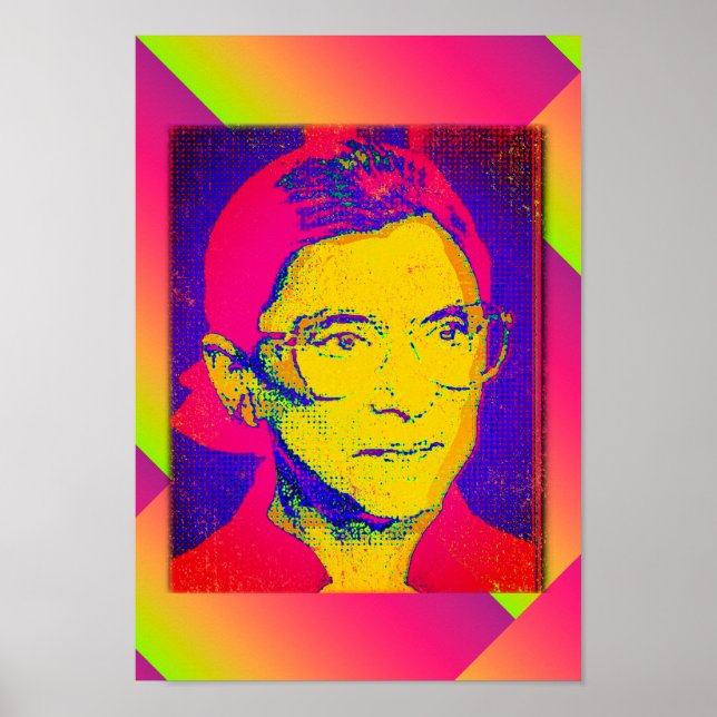 Ruth Bader Ginsburg 1983, Pop Art Portrait Poster (Vorne)