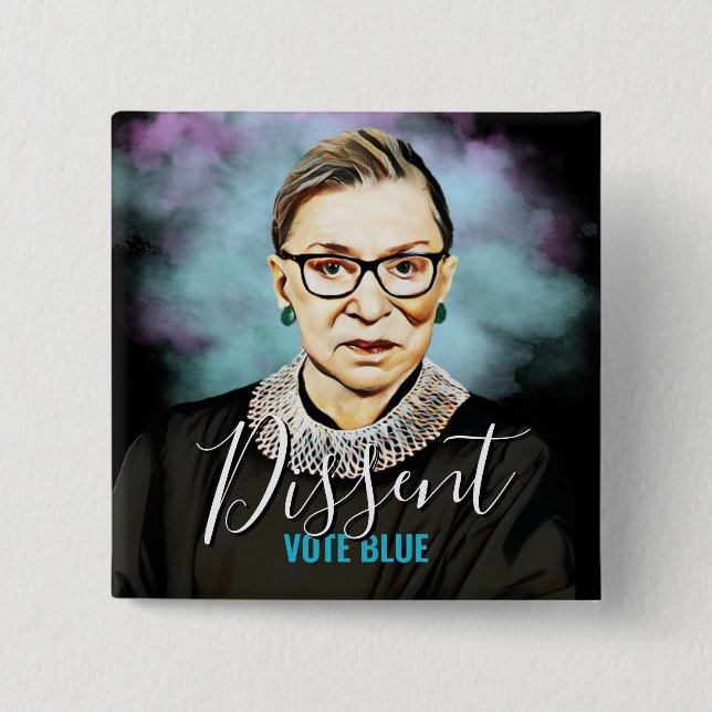 Ruth Bader Ginsburg - Abstimmung blau Button (Vorderseite)