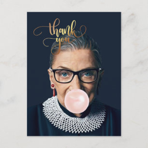 Ruth Bader Ginsburg Bläst Kaugummi Danke Postkarte