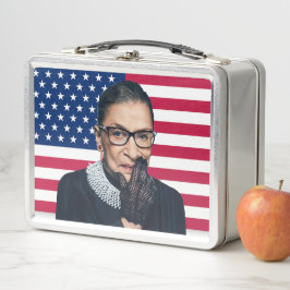 Ruth Bader Ginsburg Glove und USA Flag Metall Brotdose