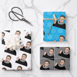 RUTH BADER GINSBURG Hanukkah Wrapping Paper Sheets Geschenkpapier Set