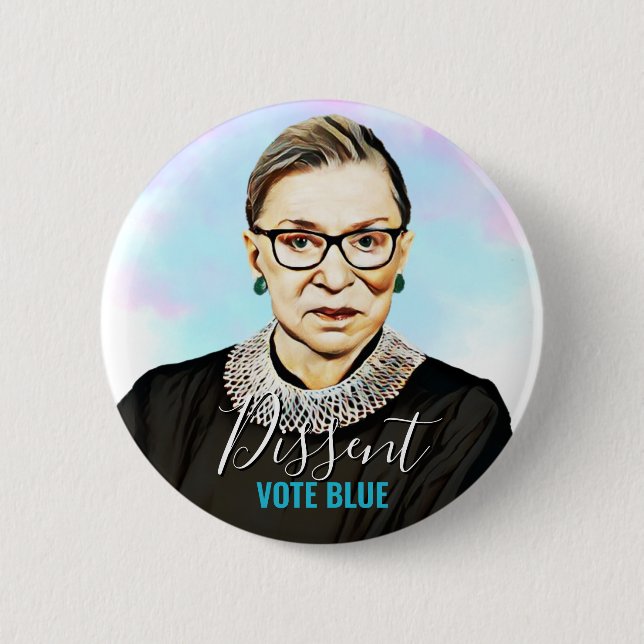 Ruth Bader Ginsburg I - Abstimmung blau Button (Vorderseite)