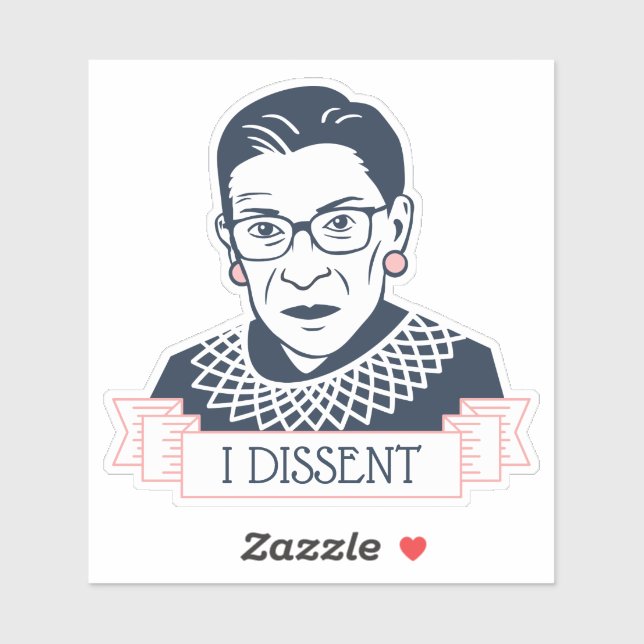 Ruth Bader Ginsburg "I Dissent" Aufkleber (Blatt)