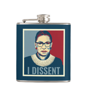 Ruth Bader Ginsburg I Dissent Pop Art Flachmann