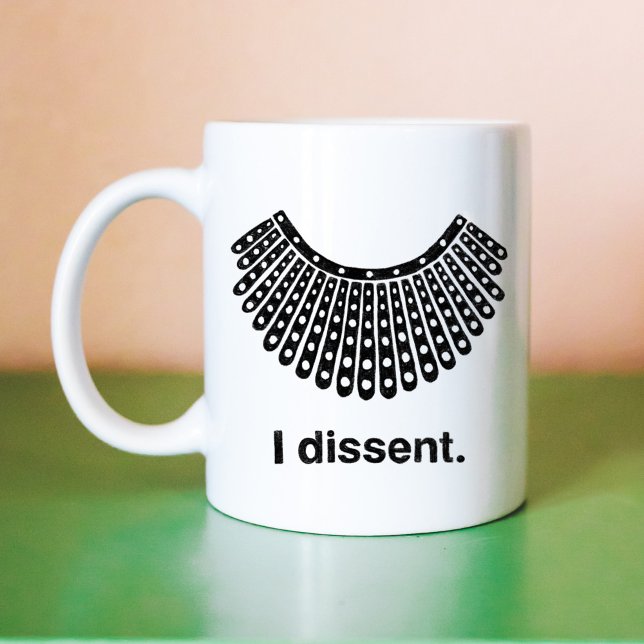 Ruth Bader Ginsburg I Dissent RBG Collar Kaffeetasse (Ruth Bader Ginsburg I Dissent RBG Collar Coffee Mug)