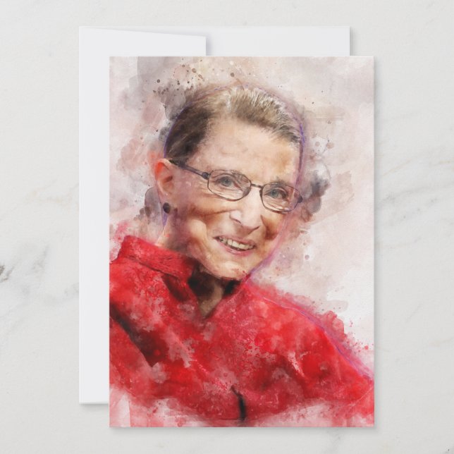 Ruth Bader Ginsburg Lächeln Wasserfarbportrait R Dankeskarte (Vorderseite)