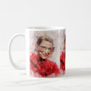 Ruth Bader Ginsburg Lächeln Wasserfarbportrait R Kaffeetasse