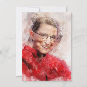 Ruth Bader Ginsburg Lächeln Wasserfarbportrait R Mitteilungskarte