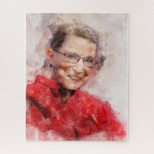 Ruth Bader Ginsburg Lächeln Wasserfarbportrait R Puzzle
