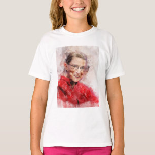 Ruth Bader Ginsburg Lächeln Wasserfarbportrait R T-Shirt