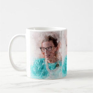 Ruth Bader Ginsburg Lächeln Wasserfarbportrait T Kaffeetasse