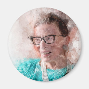 Ruth Bader Ginsburg Lächeln Wasserfarbportrait T Magnet