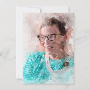 Ruth Bader Ginsburg Lächeln Wasserfarbportrait T Mitteilungskarte