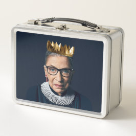 Ruth Bader Ginsburg mit Goldkrone Metall Brotdose