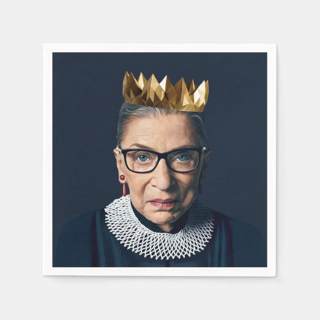 Ruth Bader Ginsburg mit Goldkrone Serviette (Vorderseite)