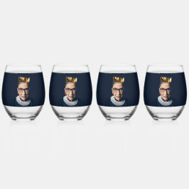 Ruth Bader Ginsburg mit Goldkrone Weinglas Ohne Stiel