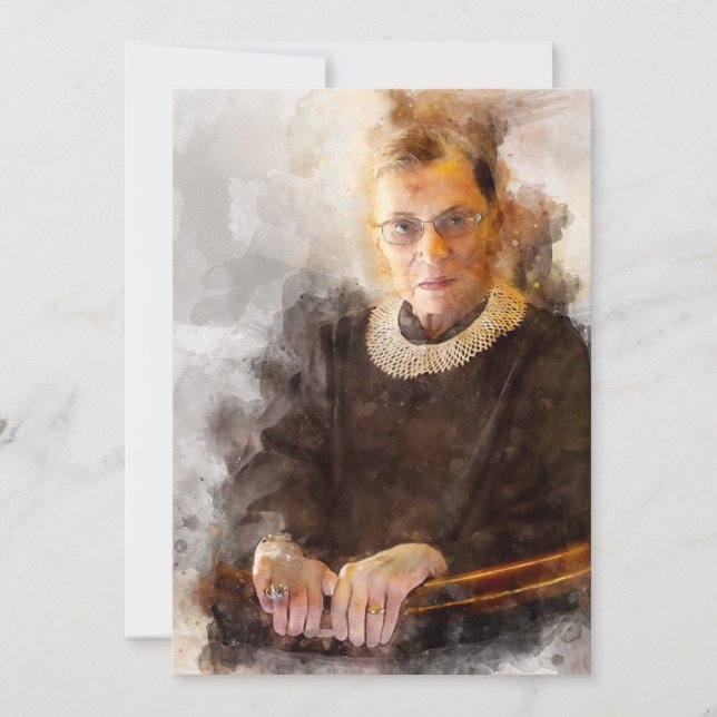 Ruth Bader Ginsburg mit Richter Robe Portrait Dankeskarte (Vorderseite)