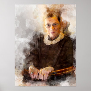 Ruth Bader Ginsburg mit Richter Robe Portrait Poster