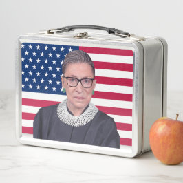 Ruth Bader Ginsburg mit US-Flagge Metall Brotdose